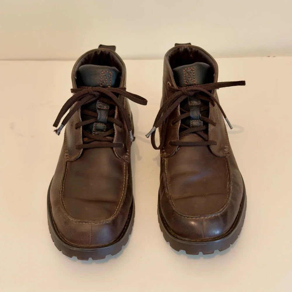 Timberland Grantly Mens Brown Leather Moc Toe Chukka Boots 54568 Size 9.5 M